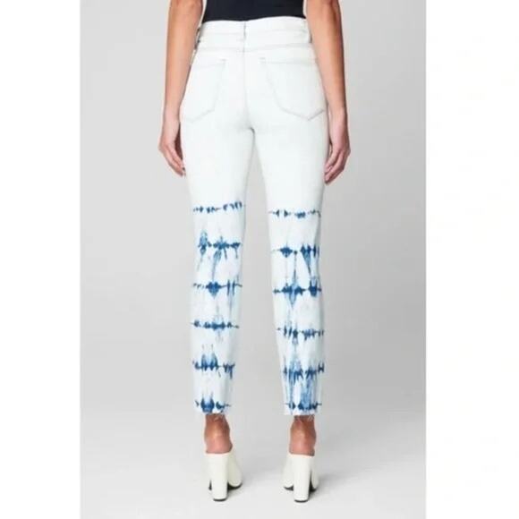 NWT Blank NYC The Madison Crop Jeans in Manic Monday Tie Dye Leg Size 27 - Picture 2 of 8